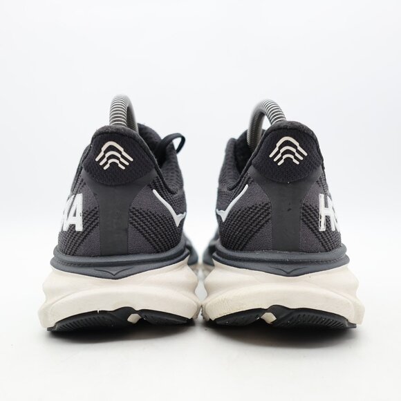 Hoka Clifton 9 Women's 7 B Athletic Performance Running Sneakers Black White - Picture 5 of 9